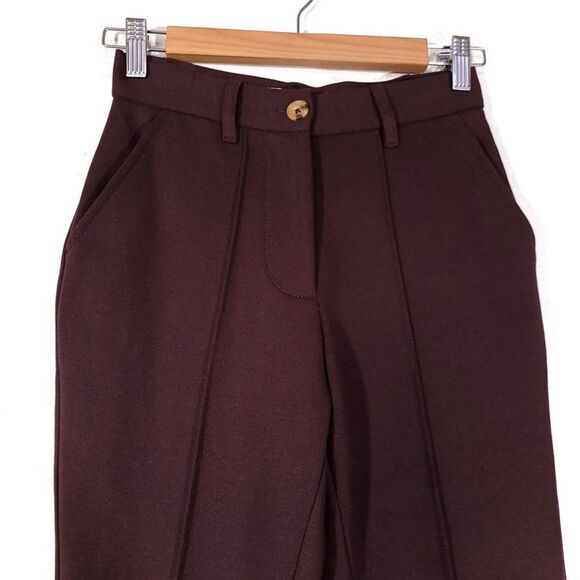 NWT Urban Outfitters UO Isabella Ponte High-Waisted Flare Pant in Chocolate XS - Picture 6 of 12